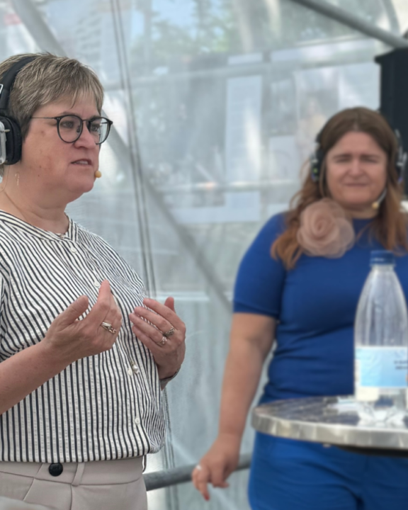 Kirsten Nielsen, KF's formand til debat på folkemødet.