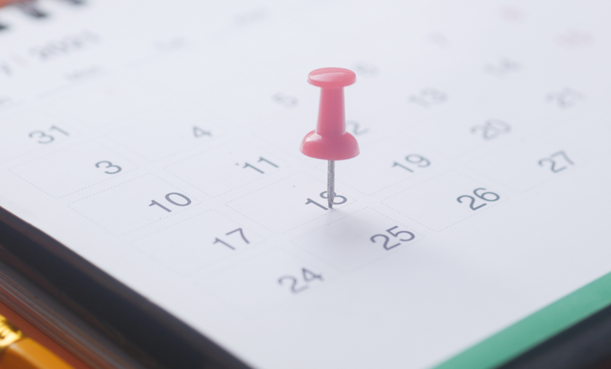 Nål i kalender-