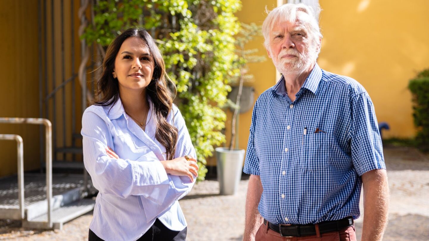 To personer, der observerer ud i horisonten